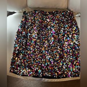 SHEIN Curve Multi-color Sequin Mini Skirt - 1X